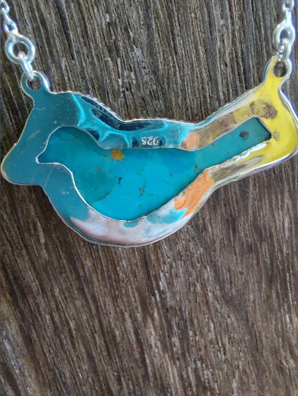Turquoise Bird Pendant Necklace - Picture 5 of 9